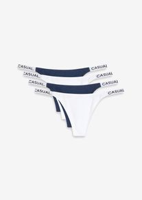 Lot de 4 strings coton - blanc - taille 42/44 (M) avec coton - bonprix