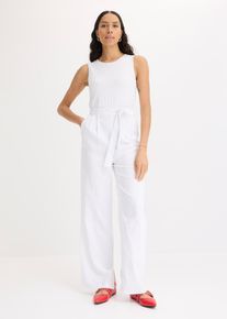 Combinaison en mélange jersey-lin - blanc - taille 50 - bonprix