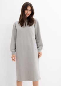 Robe en molleton à manches bouffantes - gris - taille 46/48 (L) - Viscose - bonprix