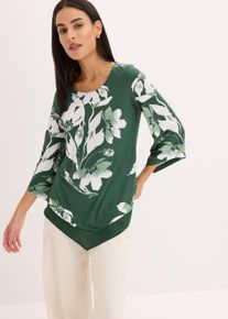 T-shirt tunique à motif floral - vert - taille 38/40 (S) - bonprix
