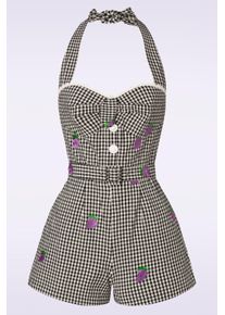 Timeless Savi Gingham Playsuit in Schwarz