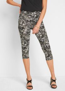 bonprix Legginsy capri z mieszanki bawełny, czarny, 52/54