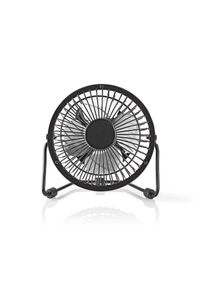 Nedis FNDK1BK10 - Kovový Mini Ventilátor | Priemer 10 cm | Napájanie prostredníctvom USB | Čierna farba