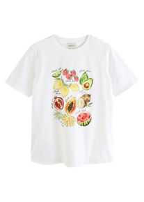 next T-Shirt Damen gelb / hellgrün / orange / weiß Größe L