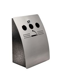 1 Wall-mounted ashtray HOBART, steel, silver, steel|stainless steel, silver|black