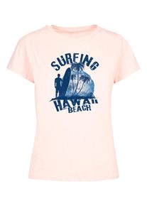 F4NT4STIC Dames Shirt 'Hawaii Surf Beach Summer' donkerblauw / lichtroze L