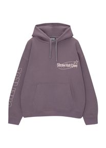 Pull&Bear Pull&Bear Heren Sweatshirt 'ONE PIECE' chocoladebruin / zwart / wolwit S