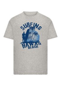 F4NT4STIC Shirt 'Hawaii Surf Beach Summer' azuur / donkerblauw / grijs gemêleerd 110-116