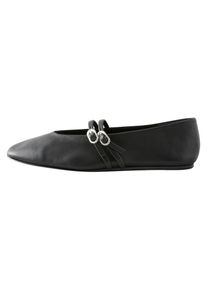 next Baleriny 'Mary-Janes' dla kobiet czarny / srebrny Rozmiar 39
