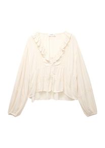 Pull&Bear Pull&Bear Bluzka dla kobiet ecru Rozmiar XS