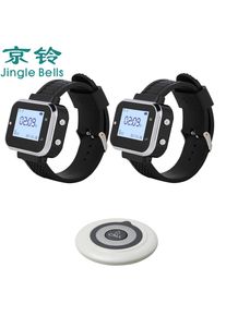 JINGLE BELLS 1 Table Call Button 1 Watch Pager Receiver Service Buzzer Waiter Wireless Restaurant Bar Cafe Guest Calling System