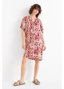 C&Amp;A Vestito di viscosa-fantasia, Rosso, Taille: XS