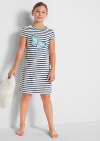 Camicia da notte a maniche corte in puro cotone (pacco da 2), Verde, Taglia 128/134, bonprix