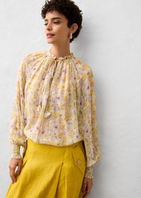 Tunique avec soie et imprimé floral délicat - jaune - taille 38 - soie - bonprix