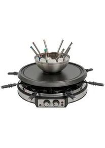 Homeware Profession. Raclette-Grill , Schwarz, Edelstahlfarben , Holz, Metall, Kunststoff , Buche , vollmassiv , 28 cm , RoHS, Lfgb, Reach, Ce , Temperaturregler, Kontrollleuchte, antihaftbeschichtete Raclette-Pfännchen, 'Cool-Touch'-Griffe_ regelbarer Thermostat , Kochgeschirr, Tischgrills & Fondues, Raclette-Grills