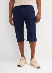 bonprix Regular Fit cargo-bermuda lenvászonnal, kék, 46