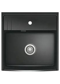 Systemceram Spüle , Schwarz Hochglanz , Keramik , 59.5x20.0x61.8 cm , Küchen, Küchenausstattung, Küchenspülen