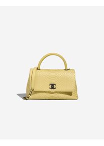 Chanel Timeless Handle Python Pastel Yellow