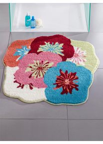 Grund unisex Badematte in ecru-bunt ,Größe 50x50 cm - Blütenform, Witt, 100% Polyacryl