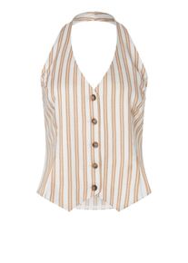 ana alcazar Dames Gilet 'Zata' lichtbruin / wit 34