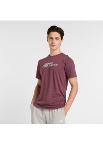 New Balance Heren Shirt 'Heathertech' grijs / bessen L
