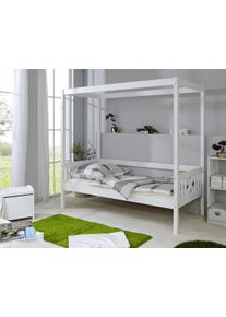 Ticaa Himmelbett »Lino«, In Diversen Breiten, Kiefer weiß, Größe Liegefläche B/L: 90 cm x 200 cm , Himmelbett