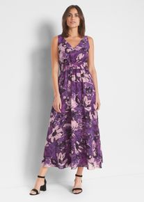 Maxi jurk van chiffon - paars - maat 40 - bonprix