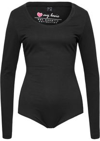 Loungewear body - zwart - maat 36/38 (S) - met katoen - bonprix