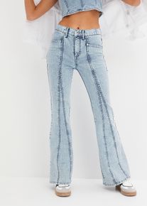 Flared jeans met high waist - blauw - maat 42 - met katoen - bonprix