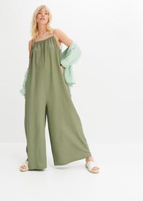 Jumpsuit met linnen - groen - maat 50 - viscose - bonprix