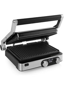 Princess Q94297 Grill Master Pro Tischgrill Elektrogrill 2000 Watt Antihaftbeschichtung Timerfunktion silber schwarz