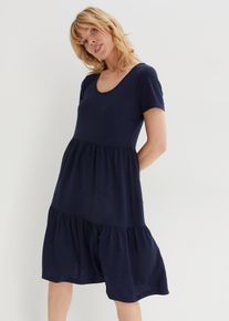 Shirtkleid mit Strukturmuster aus Viskose-Mix, blau, Größe 48/50 (XL), Viskose, bonprix
