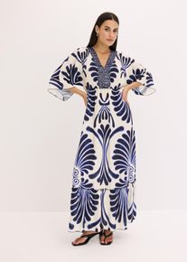 Maxikleid aus fließender Viskose, blau, Größe 34, Viskose, bonprix