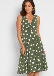 Shirtkleid mit Punkten, grün, Größe 48/50 (XL), bonprix