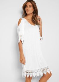 Transparentes Strandkleid aus Viskose, weiß, Größe 40/42 (M), bonprix