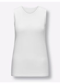 wäschepur Dames Mouwloze top in wit ,maat 38, Witt, 95% Katoen, 5% Elastan