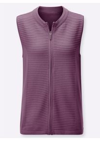 Dames Mouwloos vest met glad rugpand in violet ,maat 36, WITT, 50% Katoen, 50% Polyacryl