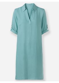 Damen Blusenkleid mit 3/4-&Auml;rmeln in salbei ,Gr&ouml;&szlig;e 48, WITT, 100% Viskose