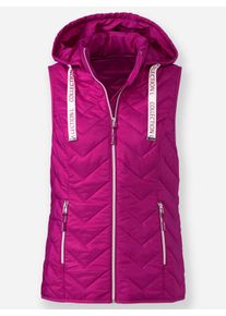 Dames Bodywarmer met zigzagpatroon in magenta ,maat 36, WITT, 100% Polyester. Wattering: 100% Polyester