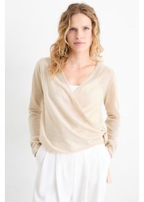 C&Amp;A Kopertowy sweter, Beżowy, Rozmiar: XS