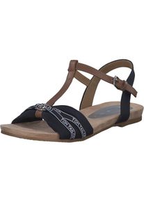 Tom Tailor Dames Sandalen met riem navy / lichtbruin / zilver / wit 41