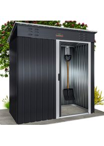 Gardebruk Tuinhuis Antraciet/Wit Staal 164x84x182cm Schuifdeur