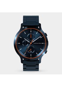 Orologio Cronografo da Uomo - Blu - Cassa in Acciaio Chirurgico, Vetro Zaffiro, Cinturino in Metallo - Display della Data - 42mm , Movimento al Quarzo
