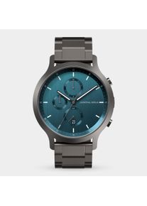 Orologio Cronografo da Uomo - Grigio Verde - Cassa in Acciaio Chirurgico, Vetro Zaffiro, Cinturino in Metallo - Display della Data - 42mm , Movimento