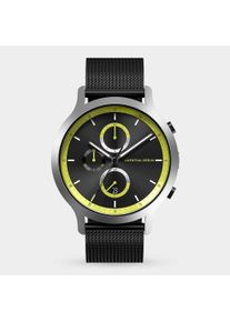 Orologio Cronografo da Uomo - Argento Grigio - Cassa in Acciaio Chirurgico, Vetro Zaffiro, Cinturino in Maglia - Display della Data - 42mm , Movimento