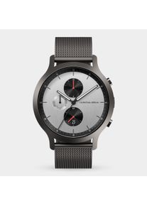 Orologio Cronografo da Uomo - Grigio - Cassa in Acciaio Chirurgico, Vetro Zaffiro, Cinturino in Maglia - Display della Data - 42mm , Movimento al