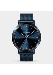Orologio Automatico da Uomo - Blu/Arancione - Cassa in acciaio chirurgico - Vetro minerale indurito con zaffiro - Cinturino in Maglia - 38 ore di