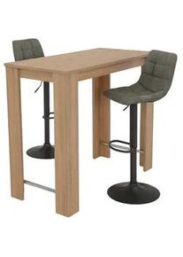 Mid.you Tischgruppe , Sonoma Eiche , Metall, Textil, Holzwerkstoff , Holzoptik , 120x108x58 cm , Esszimmer, Bänke, Eckbankgruppen