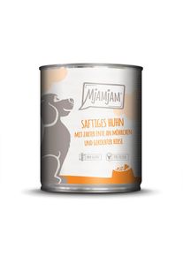 Sparpaket: 12x800g MjAMjAM Adult Hund saftiges Hähnchen mit zarter Ente Hundefutter nass
