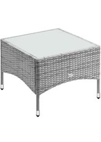 Casaria Bijzettafel Polyrotan Grijs 58x58x42cm